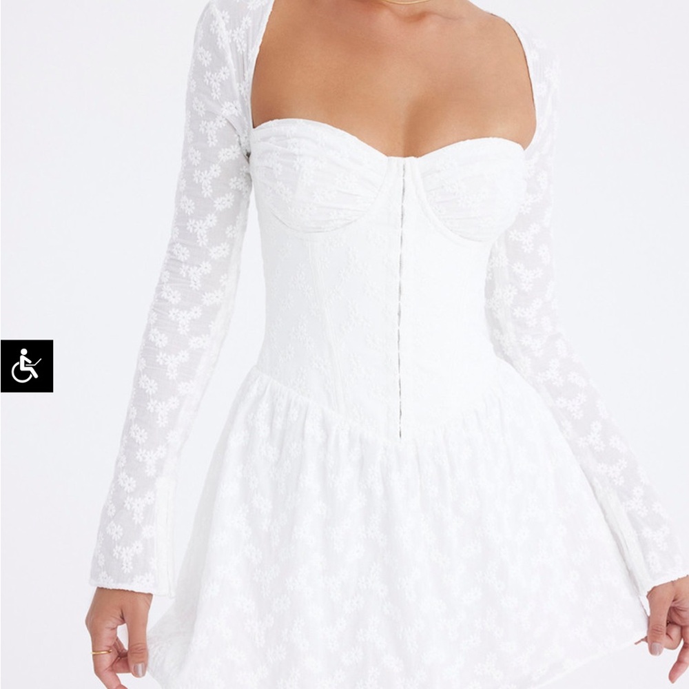 Mistress Rocks White Broderie Corset Mini Dress